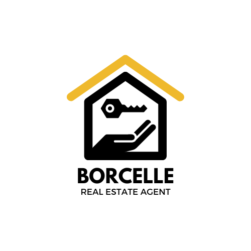 Orange and Black Simple Real Estate Agent Logo