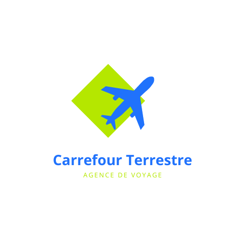 Vert et Bleu Avion Voyage Logo